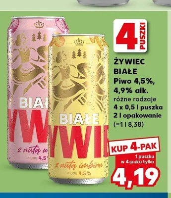 Piwo Żywiec Białe 4-pak promocja w Kaufland