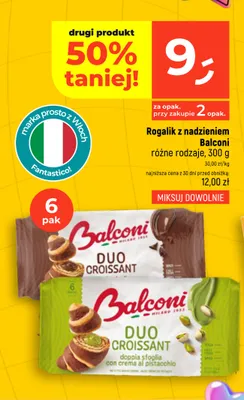 Rogalik z nadzieniem Balconi Duo Croissant pistacjowy 6-pak promocja w Dealz