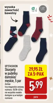 Skarpety w pudełku męskie 5-pak UP2FASHION promocja w Aldi