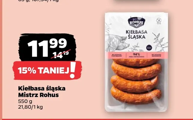Kiełbasa podwawelska Mistrz rohus promocja w Netto