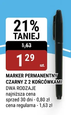 Marker permanentny czarny z 2 końcówkami promocja w bi1