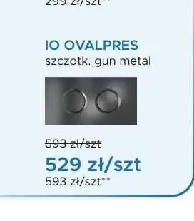 Przycisk spłukujący IO OVALPRESS szczotkowany gun metal promocja w Blu Salony Łazienek