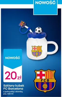 Szklany kubek FC Barcelona promocja w Pepco
