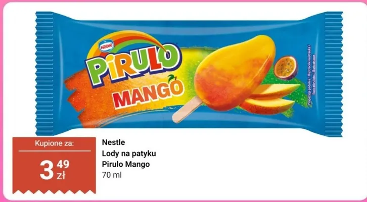 Lody na patyku Pirulo Mango Nestle promocja w Dino