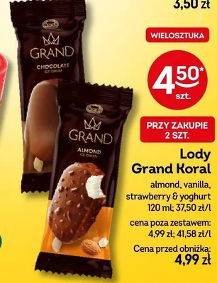Lody Grand Koral almond promocja w Żabka