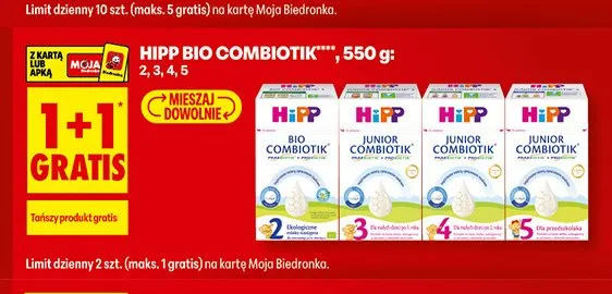 Mleko następne HiPP 2 Bio Combiotik promocja w Biedronka