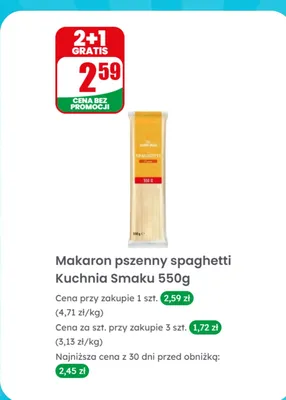 Makaron pszenny spaghetti promocja w Dino