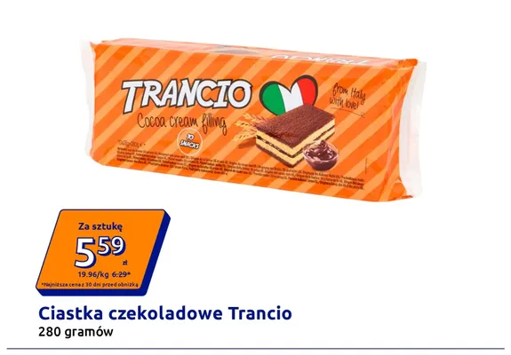 Ciastka czekoladowe Trancio promocja w Action