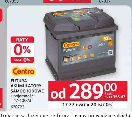 Akumulatory samochodowe Futura Centra promocja w Selgros