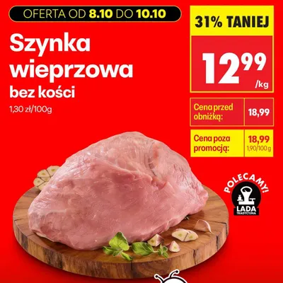 Szynka wieprzowa bez kości promocja w Biedronka