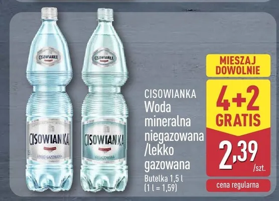 Woda mineralna niegazowana / lekko gazowana promocja w Aldi