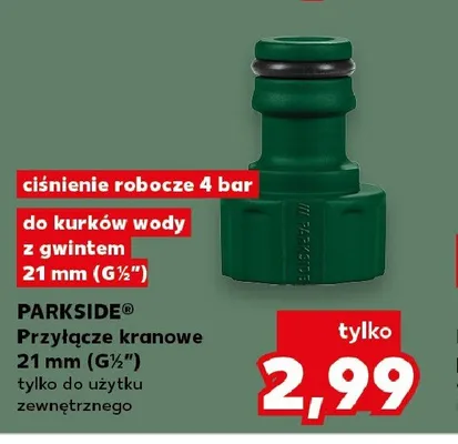 Przyłącze kranowe 21 mm PARKSIDE promocja w Kaufland