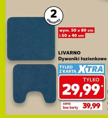 Dywaniki łazienkowe LIVARNO 50x80 cm i 50x40 cm 2-pak promocja w Kaufland