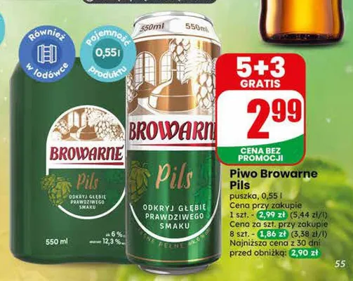Piwo Browarne Pils promocja w Dino