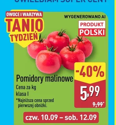 Pomidory malinowe promocja w Aldi