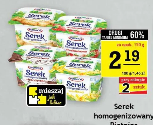 Serek homogenizowany truskawkowy Piątnica promocja w Gram Market