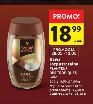Kawa rozpuszczalna PLANTEUR DES TROPIQUES Gold promocja w Intermarche