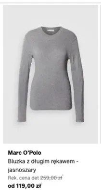 Bluzka z długim rękawem Marc O'Polo jasnoszary promocja w Lounge by Zalando