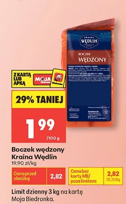 Boczek wędzony Kraina Wędlin promocja w Biedronka