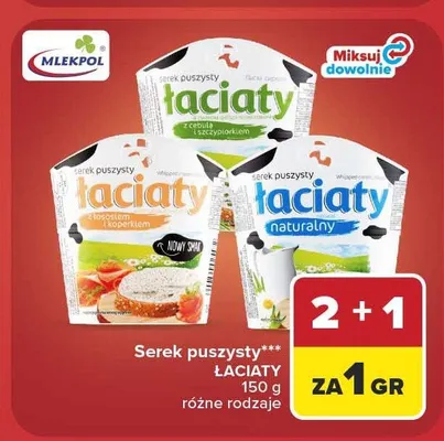 Serek puszysty naturalny Łaciaty promocja w Carrefour