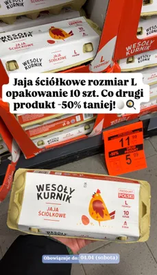 Jaja ściółkowe rozmiar L promocja w Aldi