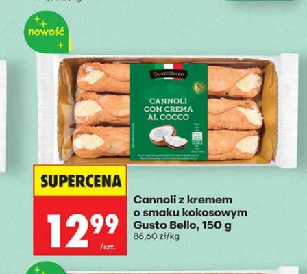 Cannoli z kremem o smaku kokosowym Gusto Bello promocja w Biedronka