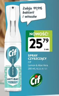 Spray czyszczący Cif Anti-Bac Lemon & Aloe Vera promocja w Intermarche