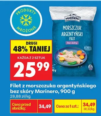 Filet z morszczuka argentyńskiego bez skóry Marinero promocja w Biedronka
