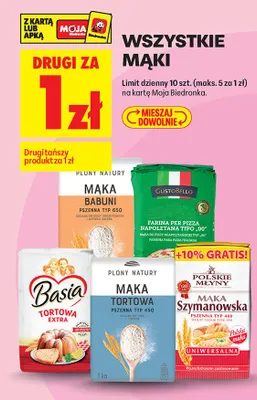 Wszystkie mąki DRUGA ZA 1 ZŁ promocja w Biedronka