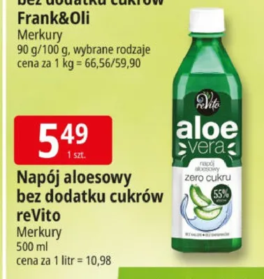 Napój aloesowy bez dodatku cukrów reVito promocja w Leclerc