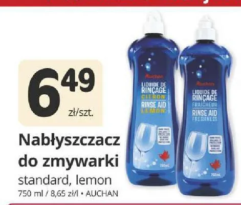 Nabłyszczacz do zmywarki lemon Auchan promocja w Marketvita