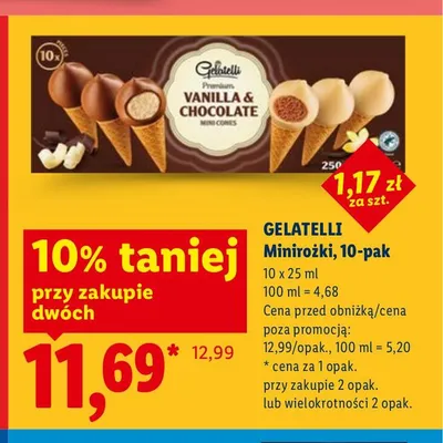 Minirożki Gelatelli 10-pak promocja w Lidl