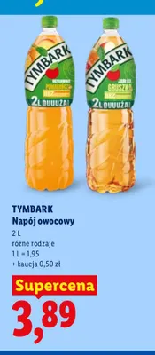Napój owocowy jabłko pomarańcza Tymbark promocja w Lidl