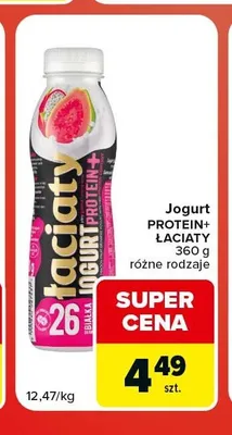 Jogurt pitny Protein+ Łaciaty promocja w Carrefour Market