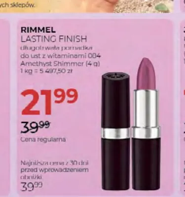 Pomadka do ust Rimmel Lasting Finish 004 Amethyst Shimmer promocja w Drogerie Jawa