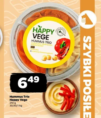Hummus Trio Happy Vege promocja w Netto