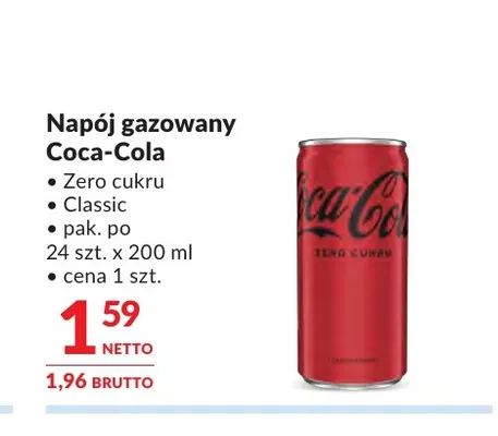 Napój gazowany Coca-Cola Classic promocja w Makro