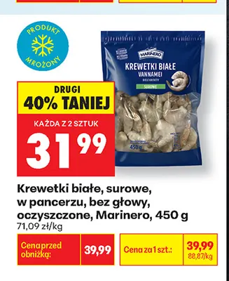 Krewetki białe surowe w pancerzu bez głowy oczyszczone Marinero promocja w Biedronka
