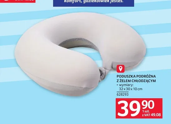 Poduszka podróżna z żelem chłodzącym promocja w Selgros