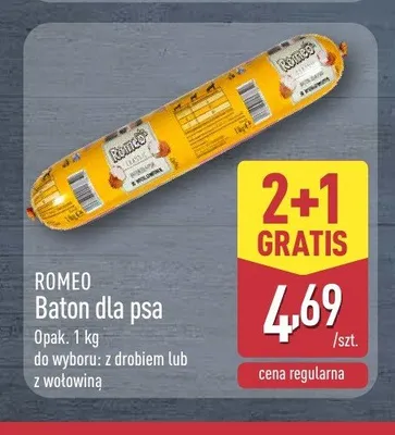 Baton dla psa Romeo z wołowiną promocja w Aldi