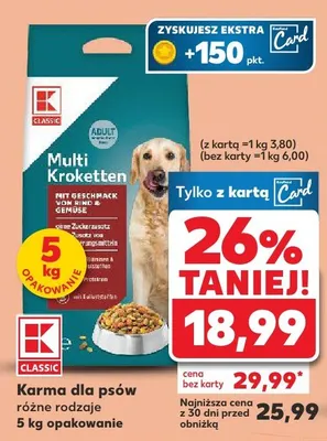 Karma dla psów różne rodzaje promocja w Kaufland