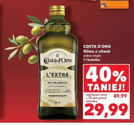 Oliwa z oliwek extra virgin Costa d'Oro L'Extra promocja w Kaufland