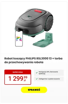 Robot koszący Philips RSL3000 13 z torbą do przechowywania promocja w Media Expert