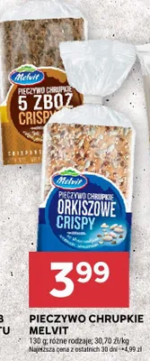 Pieczywo chrupkie Melvit orkiszowe crispy promocja w Stokrotka