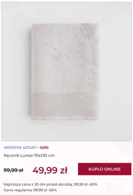 Ręcznik home&you Lunso 70x130 cm promocja w home&you