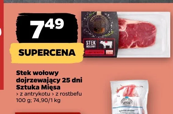 Stek wołowy dojrzewający 25 dni z rostbefu Sztuka Mięsa promocja w Netto