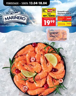 Krewetki cafe gotowane białe promocja w Biedronka