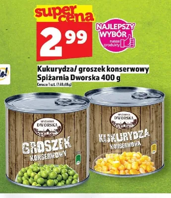 Kukurydza/ groszek konserwowy Spiżarnia Dworska promocja w TOPAZ