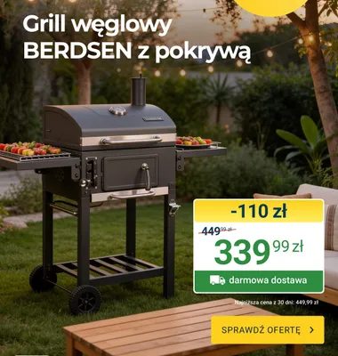 Grill węglowy Berdsen z pokrywą promocja w ERLI