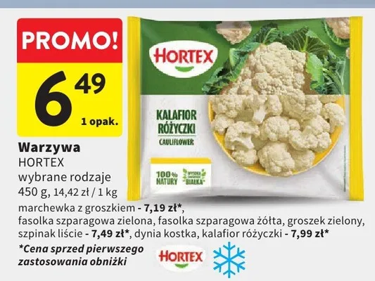 Warzywa Hortex kalafior różyczki promocja w Intermarche